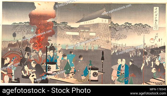 Chiyoda Castle (Album of Men). Artist: Yoshu (Hashimoto) Chikanobu (Japanese, 1838-1912); Period: Meiji period (1868-1912); Date: 1897; Culture: Japan; Medium:...