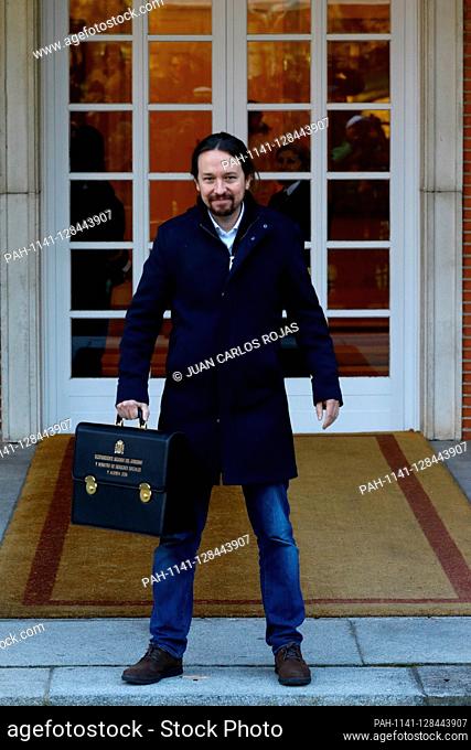 Madrid Spain; 14/01/2020.- Pablo Iglesias, Second vice president and minister Social Rights and 2030 Agenda.Pedro Sanchez