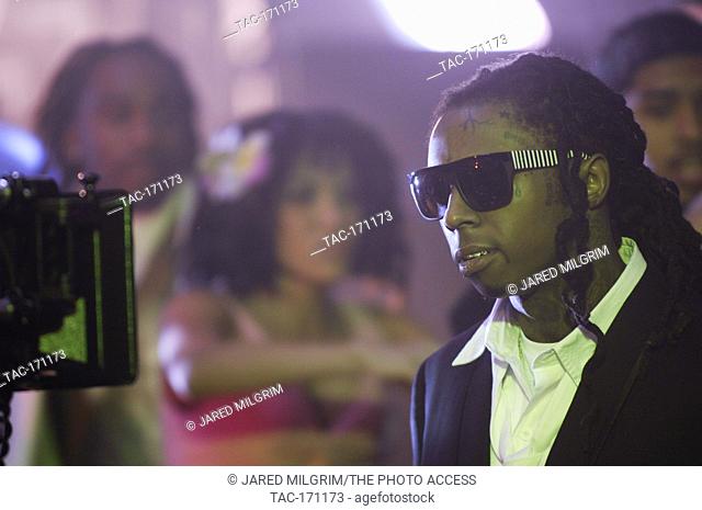 Rap Superstar Lil Wayne on the set of his music video ""Prom Queen"" at Birmingham High School? in Van Nuys, CA on February 13th, 2009