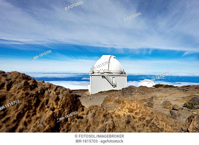 Observatory, Roque de los Muchachos mound, Caldera de Taburiente, La Palma island, Canary Islands, Spain, Europe