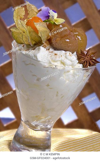 White chocolate mousse with chestnuts