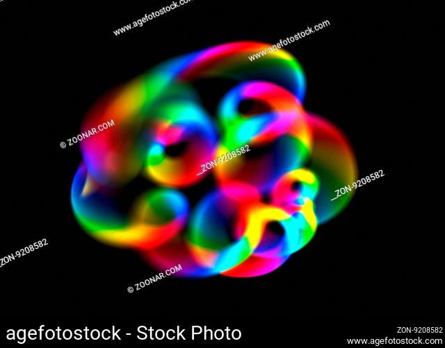 Rainbow spiral abstraction on a black background