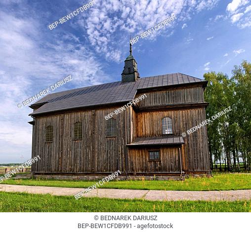 Wooden baroque church of the Nativity of the Virgin in village Cibory - Kolaczki, Podlaskie voivodeship, Poland
