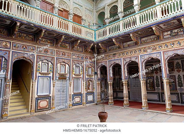 India, Rajasthan state, Shekhawati, Nawalgarh, Podar Haveli