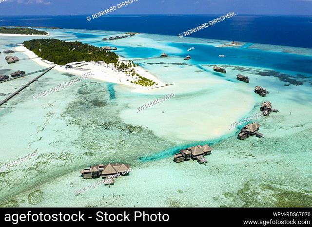 Aerial View of Vacation Island Lankanfushi, North Male Atoll, Indian Ocean, Maldives
