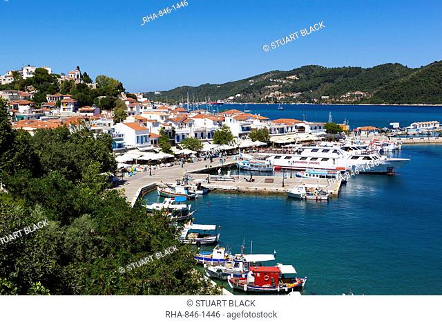 Harbour, Skiathos Town, Skiathos Island, Sporades Islands, Greek Islands, Greece, Europe