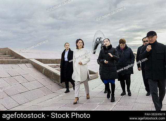 (LR) Annalena Baerbock (Alliance 90/The Greens), Federal Foreign Minister, photographed with Fariza Askhatova, museum guide of the ALZHIR memorial