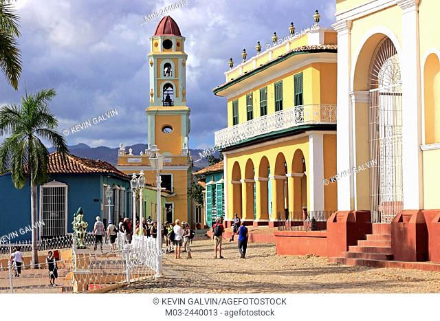Brunet Palace and San Francisco Church on the Plaza Mayor, Trinidad, Cuba