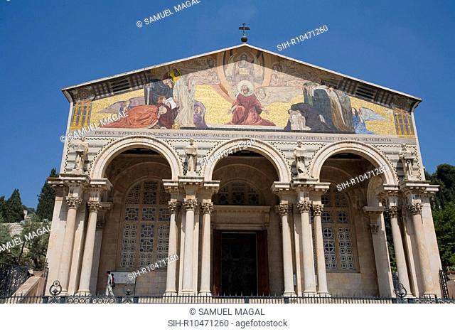 The Church of All Nations, officially named the Basilica of the Agony, is located at the base of the Mount of Olives in Jerusalem