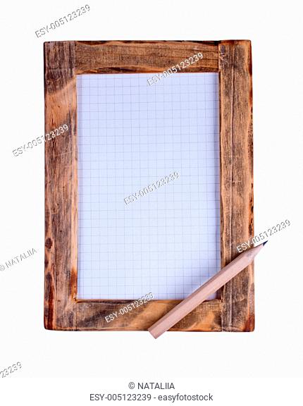 Wooden frame and pencil