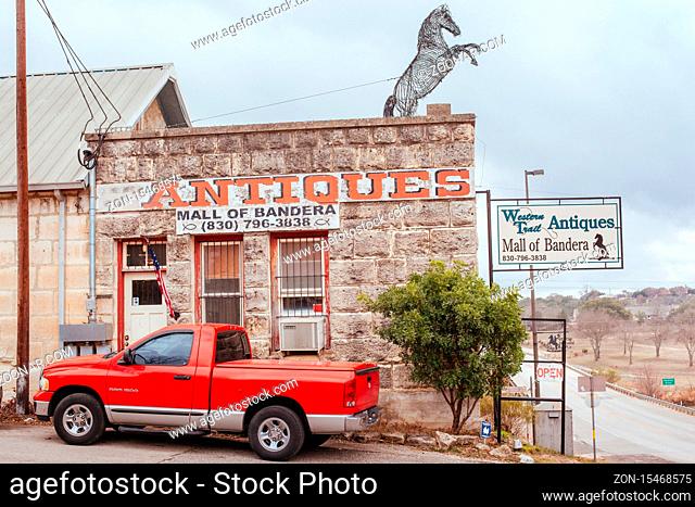 Bandera, USA - January 27 2019: Bandera is a small town in Texas considered the 'Cowboy Capital of the World'