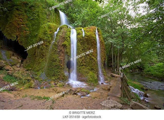 Waterfall Dreimuehlen near Nohn, Eifel, Rhineland-Palatinate, Germany, Europe