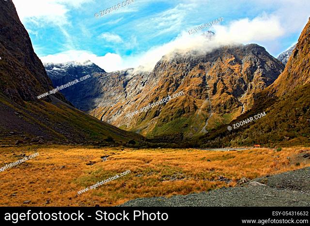 New Zealand Fiordland Mountain Landscape at the Milford Sound