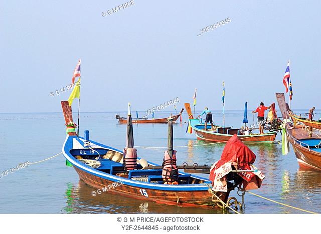Thai fishing boats at Kata Beach, Phuket