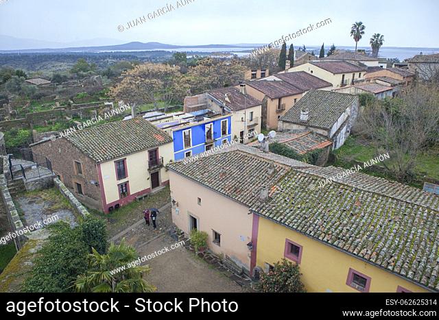 Granadilla village. Aerial view from castle. Extremadura, Caceres, Spain