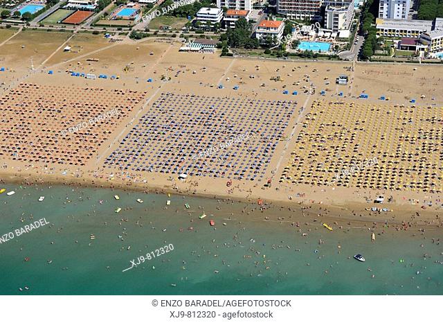 Aerial view of the Bibione beach