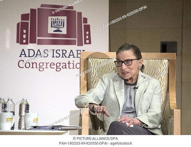 FILED - Associate Justice of the Supreme Court of the United States Ruth Bader Ginsburg appears at Adas Israel Congregation in Washington, DC on Thursday