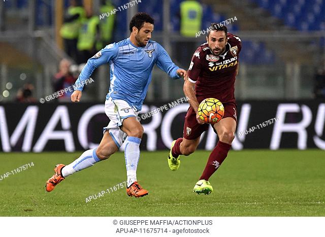 2015 Serie A Football Lazio v Torino Oct 25th. 25.10.2015. Rome, Italy. Serie A Football. Lazio versus Torino. Felipe Anderson is challenged by Cristian...