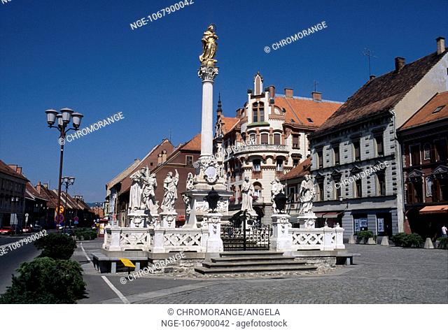 The Main Square City Hall Square with the Plague Column, Maribor, Slovenia