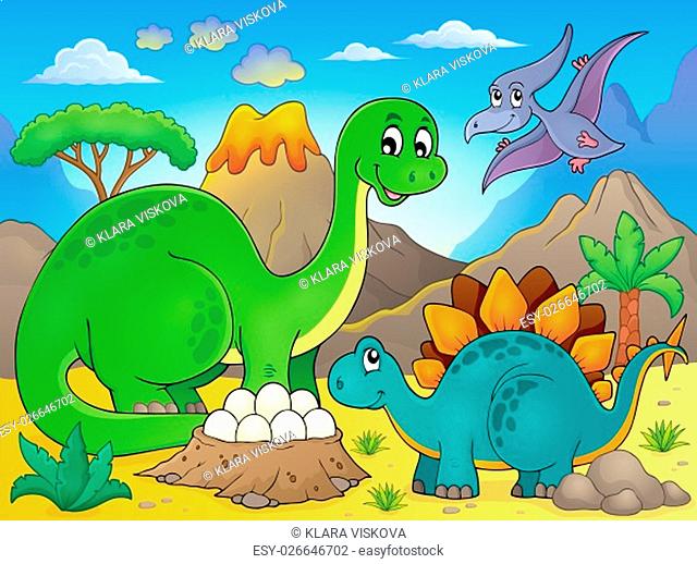 Image with dinosaur thematics 5 - picture illustration