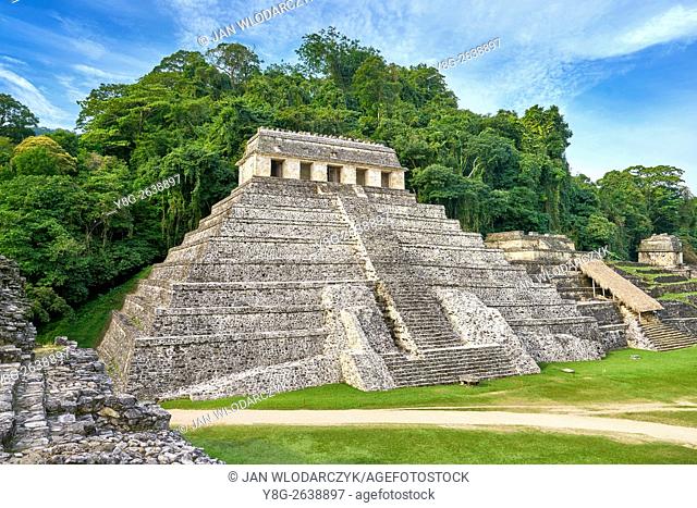 Temple of Inscriptions or Templo de Inscripciones, Ancient Maya Ruins, Palenque Archaeological Site, Palenque, Mexico, UNESCO