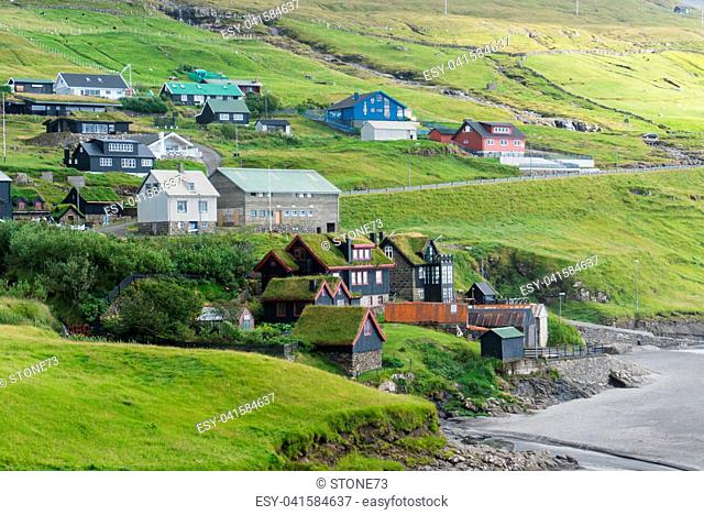 Kvivik village on Streymoy island at the Faroe Islands