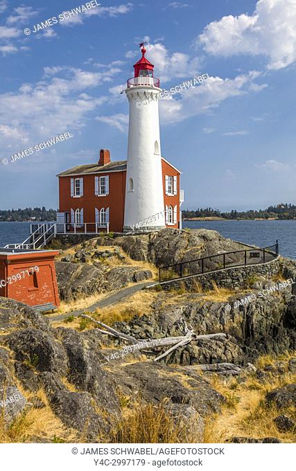 Fisgard Lighthouse National Historic Site, on Fisgard Island at the mouth of Esquimalt Harbour in Colwood, British Columbia, Canada