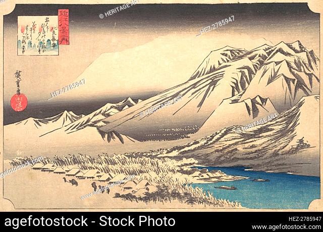 Evening Snow on Mount Hira, 19th century. Creator: Ando Hiroshige