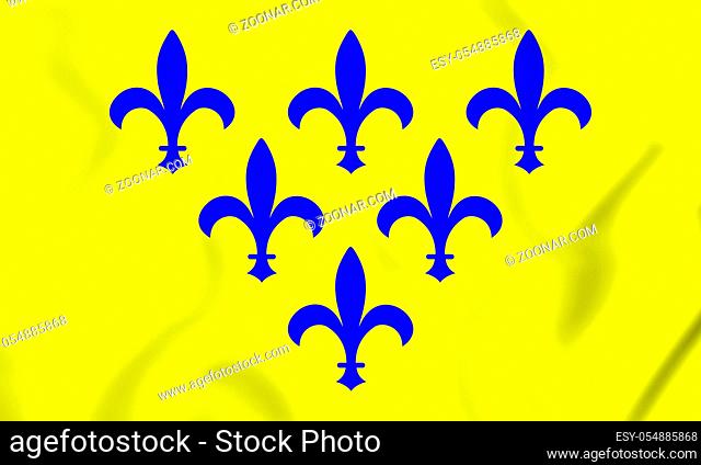 3D Flag of Duchy of Parma. 3D Illustration