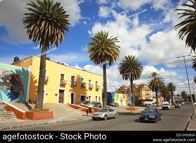 View to the colonial buildings in El Alto district at the historic center, Puebla, Puebla State, Mexico, Central America