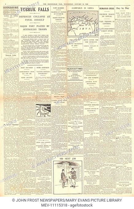 1941 page 4 Birmingham Mail Tobruk Falls