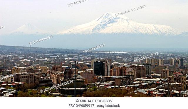 Yerevan, capital of Armenia and Mount Ararat