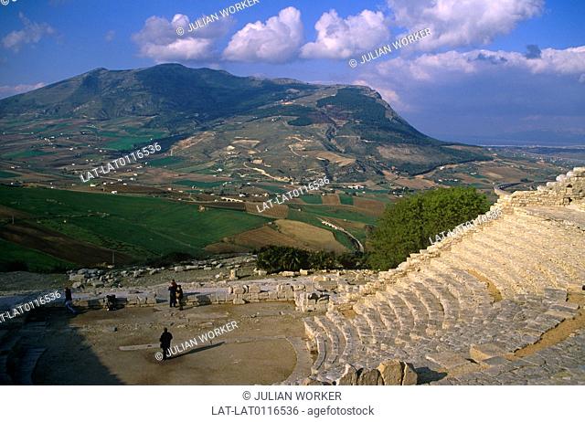 The ancient city of Segesta was a Roman centre of power over the region, and there is a large amphitheatre on the hillside from the 3rd century BC