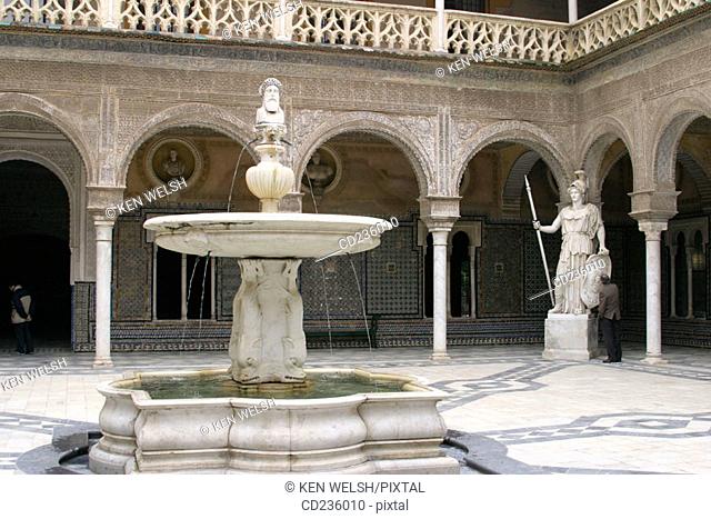 Courtyard of the Casa de Pilatos. Seville. Andalusia, Spain