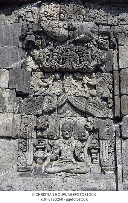Sewu Temple Compound, eighth century Buddhist temple located at the north of Prambanan Temple Compounds, region of Yogyakarta, Java island, Indonesia