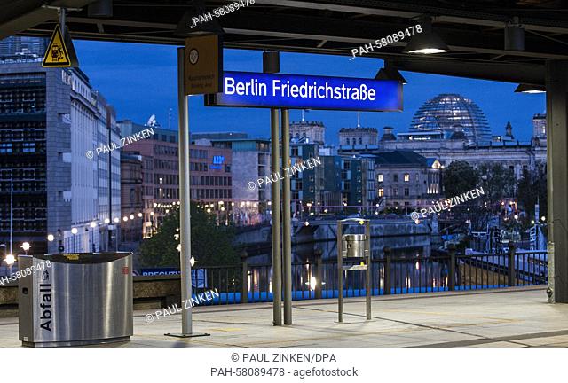An empty platform is pictured at the train station Berlin Friedrichsstrasse in Berlin, Germany, 06 May 2015. A week-long strike by German train drivers...