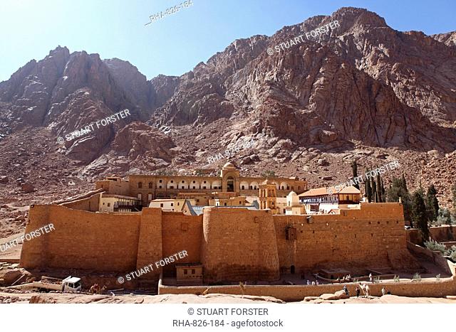 The world's oldest Christian monastery stands under Mount Sinai, St. Catherine's Monastery, UNESCO World Heritage Site, Sinai Peninsula, Egypt, North Africa