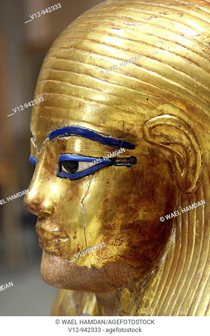 Death mask from the tomb of Yuya and Thuya, 18th Dynasty, Reign of Amenhotep III (1391-1353 BC). Egyptian Museum, Cairo, Egypt