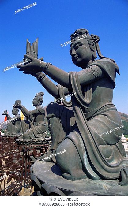 China, Hong Kong, Lantau Island, Ngong Ping plateau, Po Lin Monastery, statues, Asia, East-Asia, Island, cloister, cloister-terrains, belief, religion, buddhism