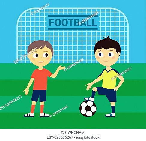 Illustration of Kids Playing Football or Soccer, Stock Vector, Vector And  Low Budget Royalty Free Image. Pic. ESY-028636267 | agefotostock