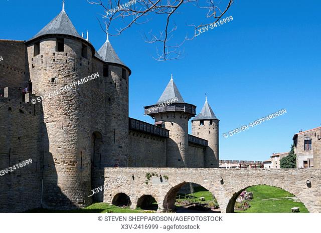 Europe, France, Carcassonne - entrance to Chateau