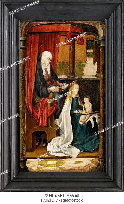 Madonna Teaching the Infant Christ Reading. Master of St. Gudule (active End of 15th cen. ). Oil on wood. Early Netherlandish Art. 1480. Flanders