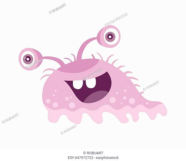 Funny smiling germ. Purple cartoon character with big eyes on head, Stock  Vector, Vector And Low Budget Royalty Free Image. Pic. ESY-047972722 |  agefotostock