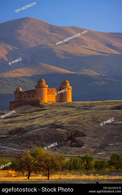 La Calahorra castle with Sierra Nevada, Andalusia, Spain