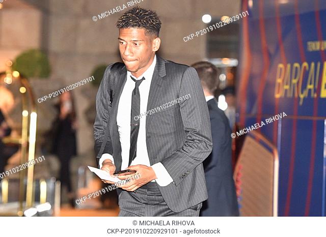 Soccer player of FC Barcelona JUNIOR FIRPO comes to the hotel prior to the Football Champions League group F 3rd round match Slavia Praha vs FC Barcelona in...