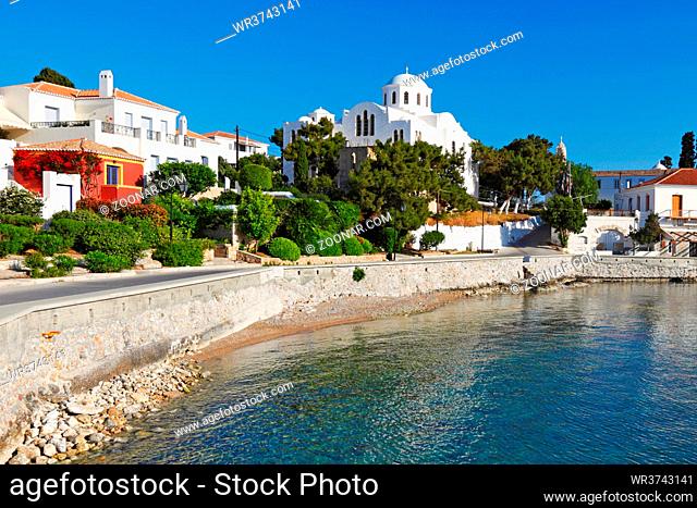 The old port of Spetses island, Greece