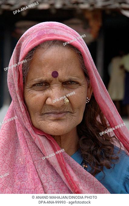 Indian village woman ,  Village Manghawa , District Narsinghpur , Madhya Pradesh , India