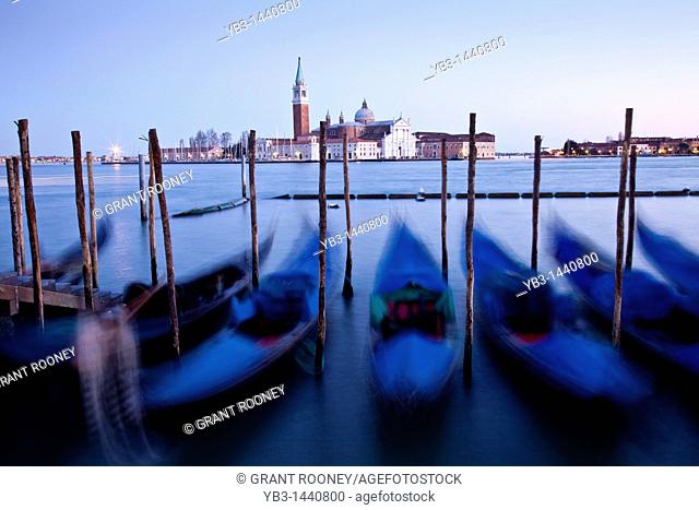 Gondolas off St Marks Square, Venice, Italy