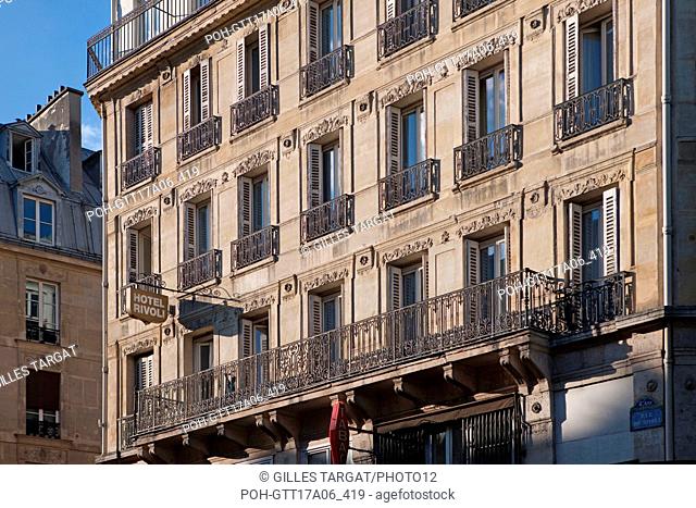 Paris, le Marais, rue de rivoli, hotel rivoli, facade, Photo Gilles Targat