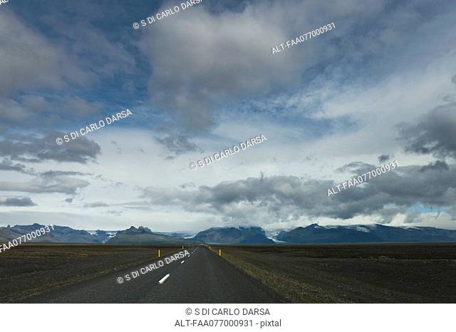 Road through barren landscape, Iceland
